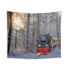 Train Winter Tapestry