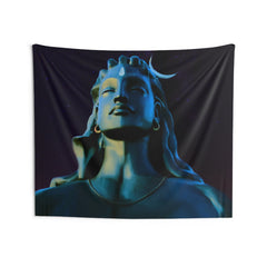 Blue Adiyogi Shiva Tapestry