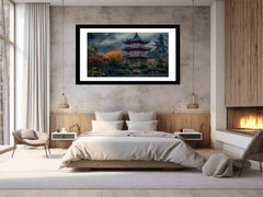 Maple Mountain Pagoda Framed Print