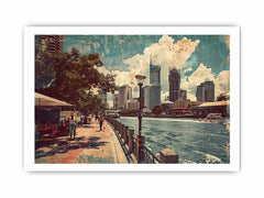 Brisbane City Vintage Art