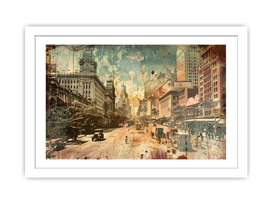 Brisbane City Vintage Print