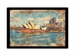 Sydney City Vintage Framed Print