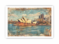 Sydney City Vintage Framed Print