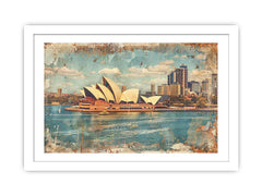 Sydney City Vintage Framed Print