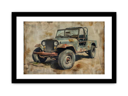 Vinatge Jeep Framed Print