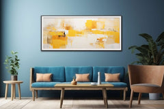 Yellow Abstract Painting Canvas Print