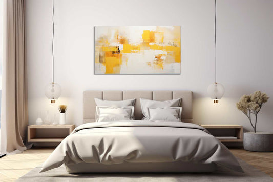 Yellow Abstract Painting Canvas Print