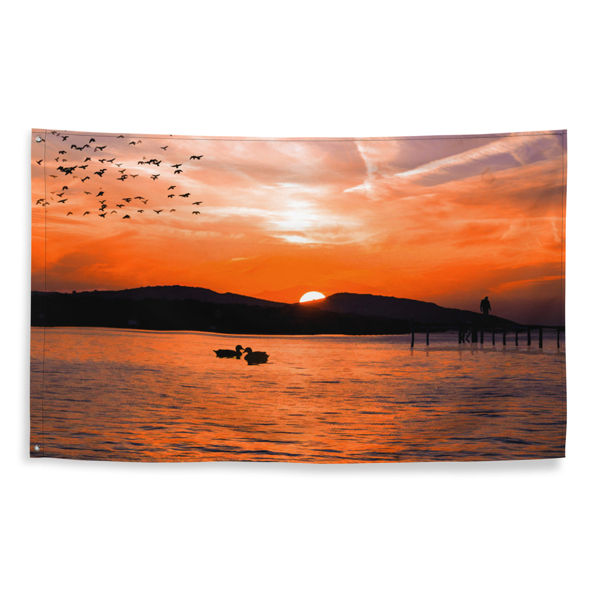 Love Birds Duck  Flag Tapestry wall hanging