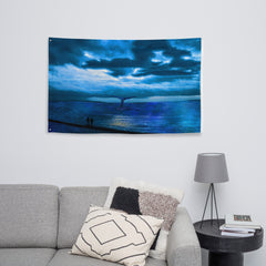 Dolphin  Nightsky Painting Flag Tapestry