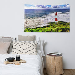 Lighthouse Beach Painting Flag Tapestry