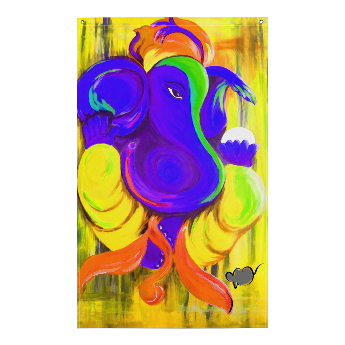 Ganesha Painting Flag Tapestry