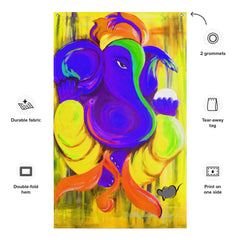 Ganesha Painting Flag Tapestry