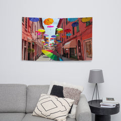 Colorfull Umbrella Painting Flag Tapestry