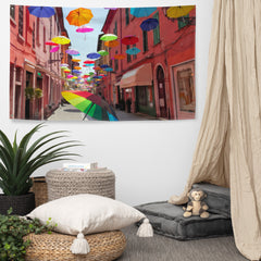 Colorfull Umbrella Painting Flag Tapestry