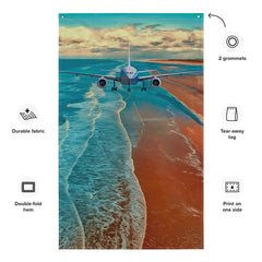 Beach flight Painting Flag Tapestry