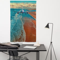 Beach flight Painting Flag Tapestry