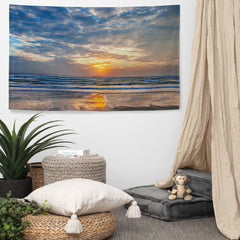 Beach Painting Flag Tapestry