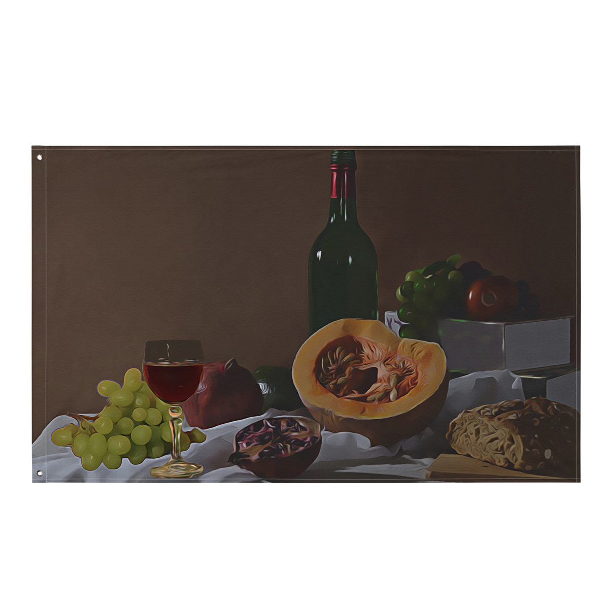 Still Life  Fruit  Painting Flag Tapestry