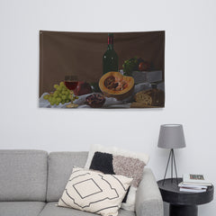 Still Life  Fruit  Painting Flag Tapestry