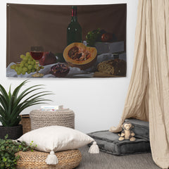 Still Life  Fruit  Painting Flag Tapestry