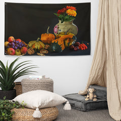 Fruits Painting 3 Flag Tapestry