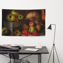 Still Life Pumpkin Painting Flag Tapestry