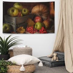 Still Life Pumpkin Painting Flag Tapestry