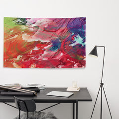 Colorful Abstract Painting Flag Tapestry