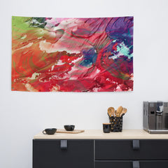 Colorful Abstract Painting Flag Tapestry