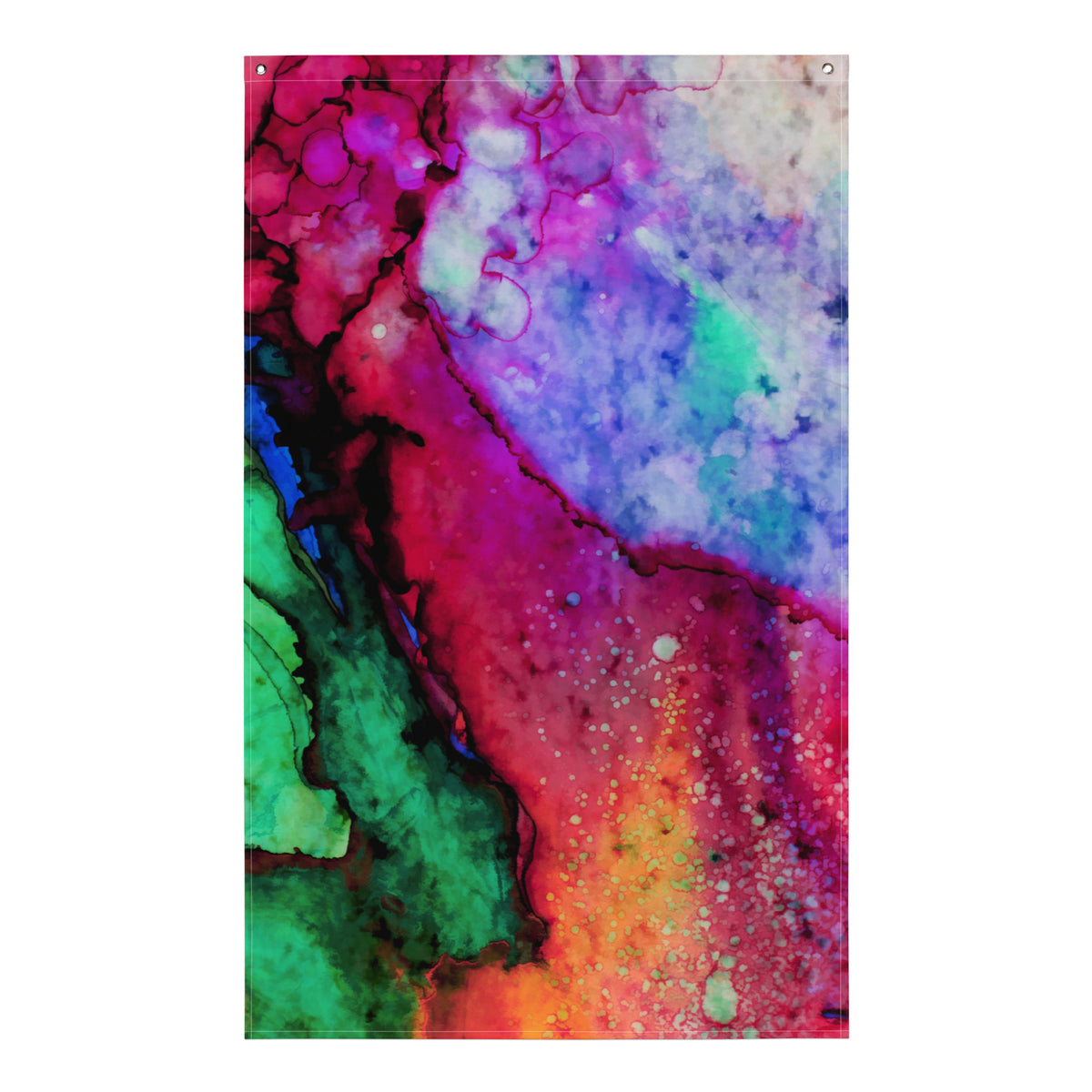 Red Blue  Green Abstract Painting Flag Tapestry