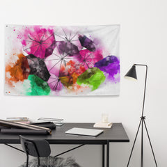 Umbrella Abstract Painting Flag Tapestry