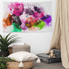 Umbrella Abstract Painting Flag Tapestry