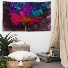 Modern Art  Abstract  Flower Painting Flag Tapestry