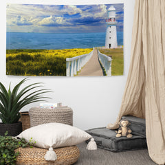 Pathway to lighthouse Painting 3 Flag Tapestry