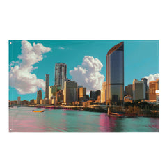 Brisbane Brisbane  River Side  Art  Painting  Flag Tapestry