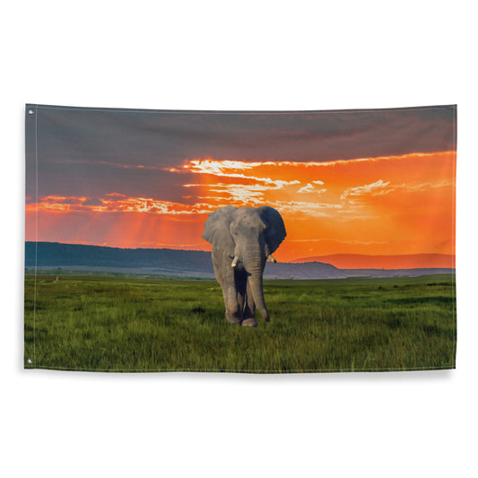 Elephant Art Painting Flag Tapestry