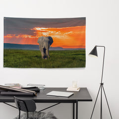 Elephant Art Painting Flag Tapestry