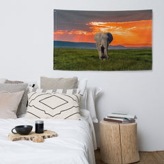 Elephant Art Painting Flag Tapestry