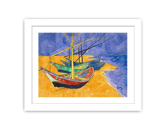 Fishing Boats By Van Gogh Framed Print Framed Print