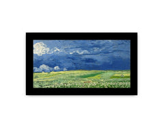 Wheatfield under thunderclouds Framed Print