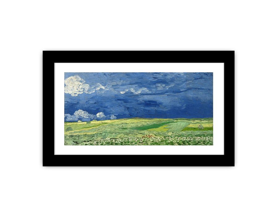 Wheatfield under thunderclouds Framed Print