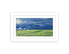 Wheatfield under thunderclouds Framed Print