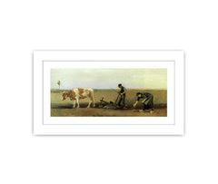 Plow In Field Painting by Van Gogh Framed Print