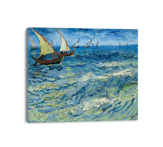 Seascape Boats Painting Canvas Print