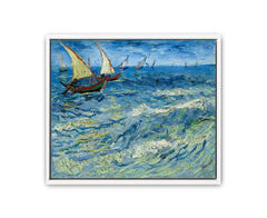 Seascape Boats Painting Canvas Print