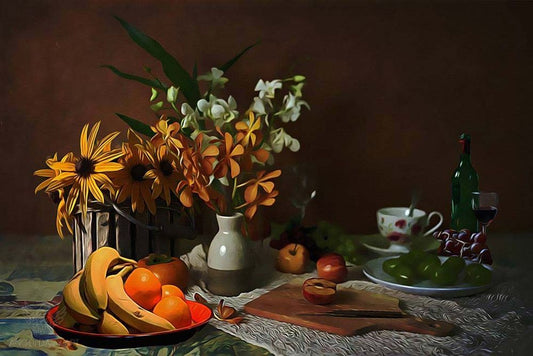 Yellow Flower Still Life Painting 